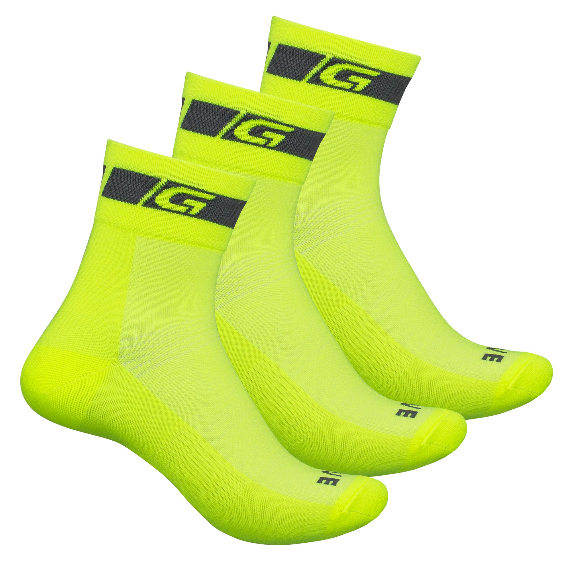 GripGrab Hi-Vis Regular Cut Sykkelsokker 3PK by Sykkelkomponenter