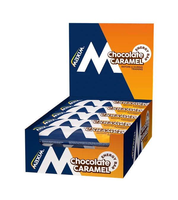Maxim Karamell Sjokolade Energibar 15 stk by Sykkelkomponenter