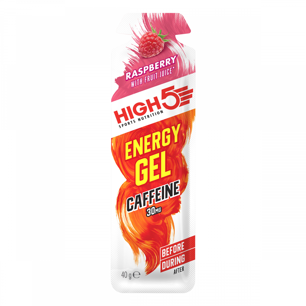 High5 EnergyGel Koffein Bringebær Energigel by Sykkelkomponenter