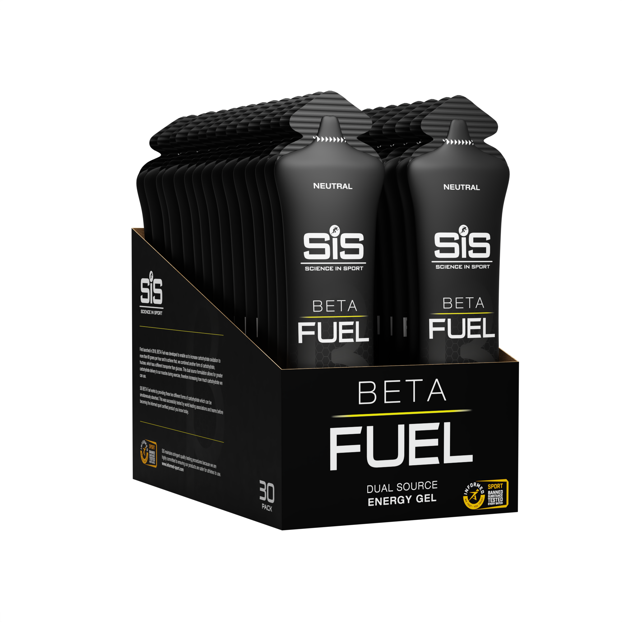 SIS Beta Fuel Neutral Energigel 30 stk by Sykkelkomponenter