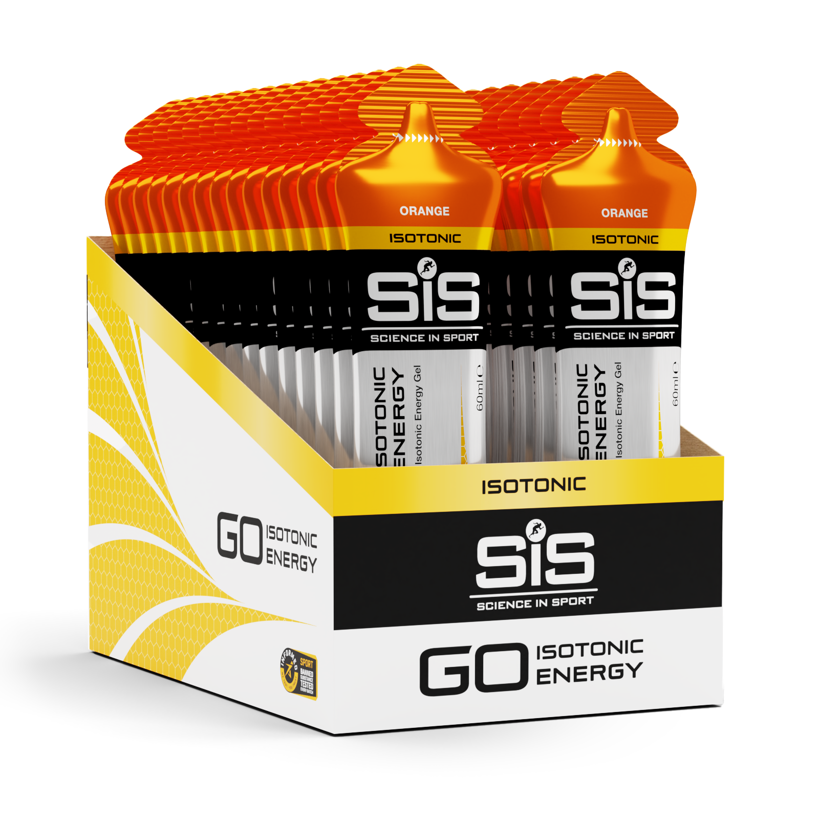 SIS GO Isotonic Appelsin Energigel 30 stk by Sykkelkomponenter
