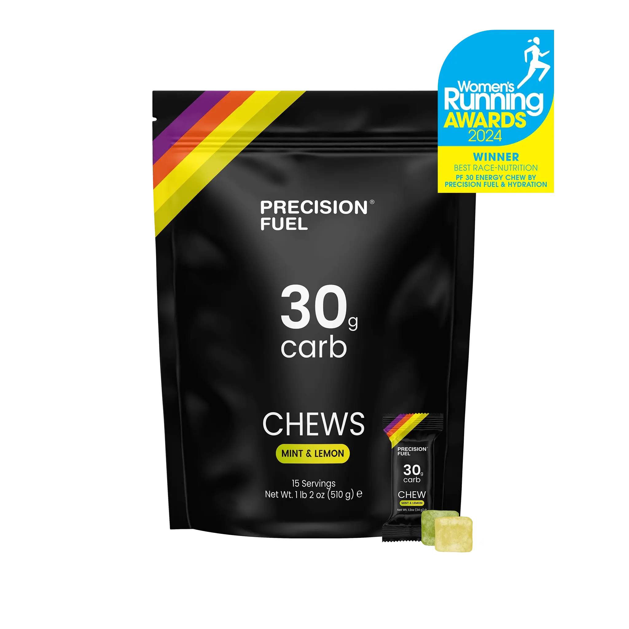 Precision Fuel Chews Mint & Lemon Energibiter 15 stk