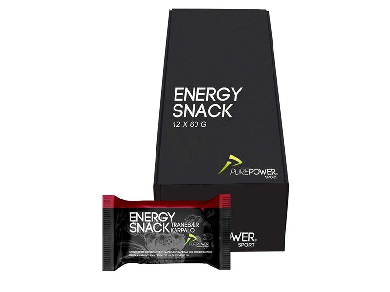 PurePower Energy Snack Tranebær Bar 12 stk by Sykkelkomponenter