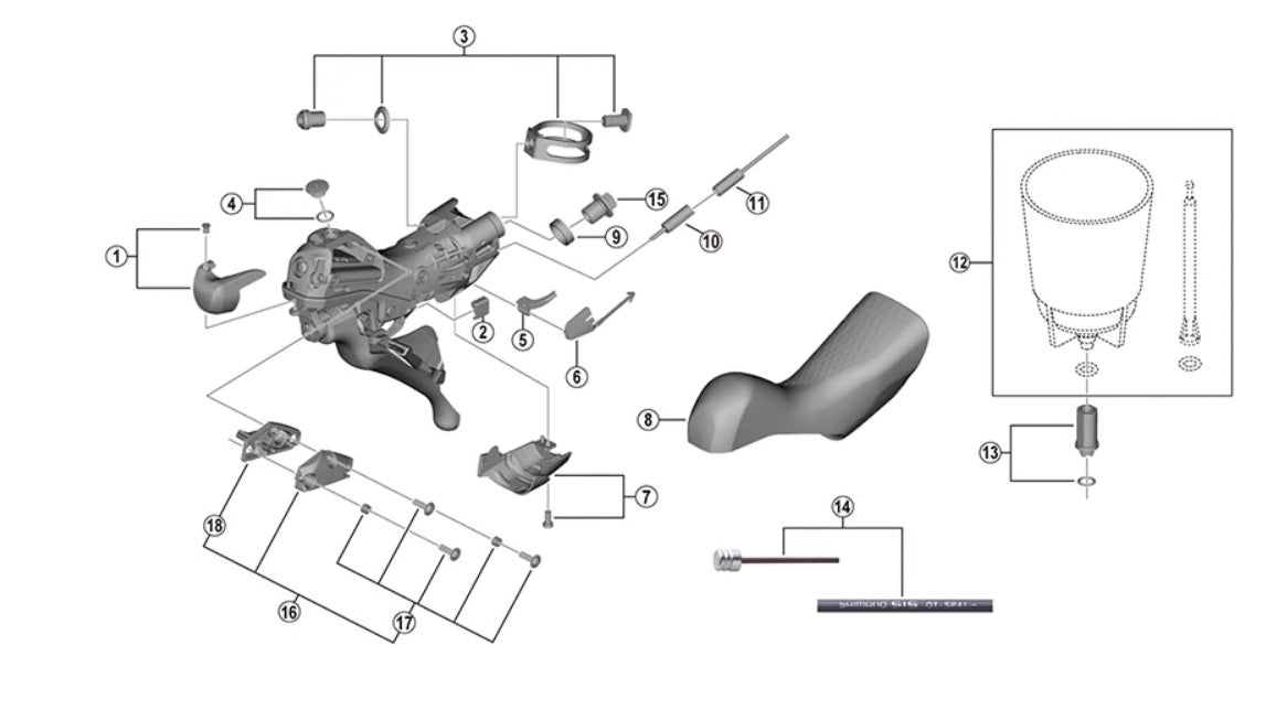 Shimano ST-R9120 Lufteskrue og O-ring by Sykkelkomponenter