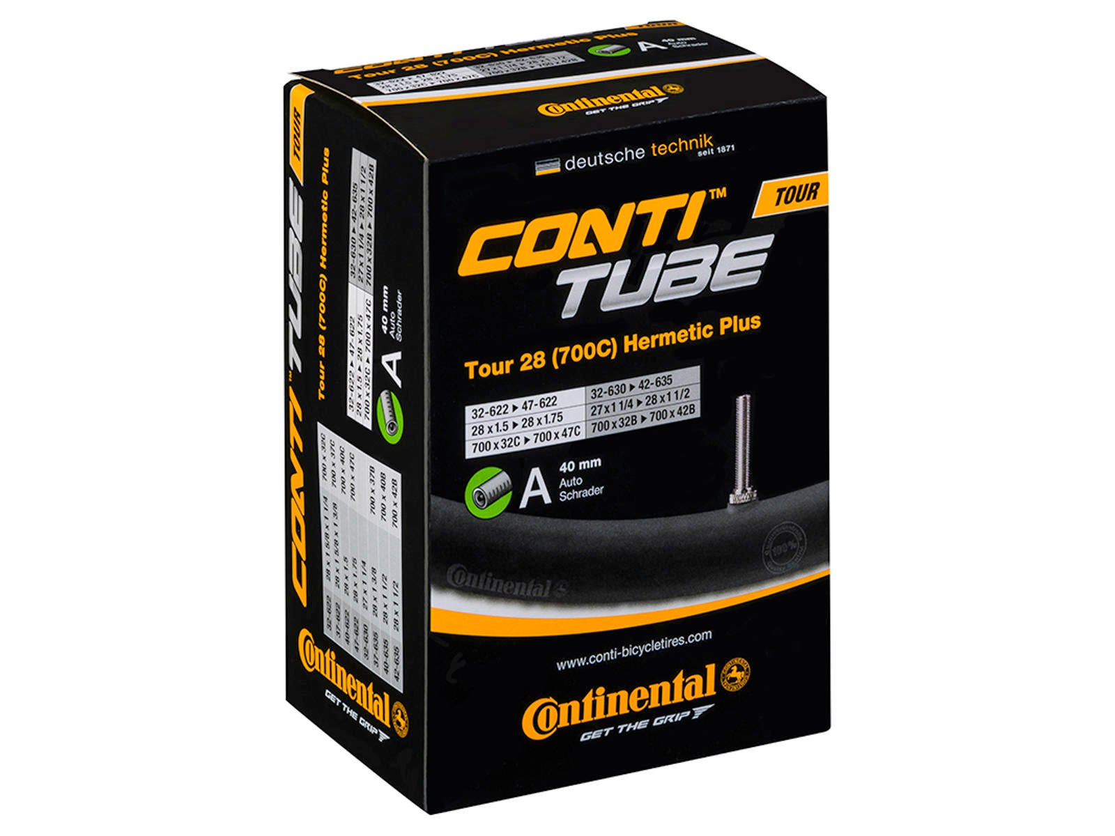 Continental Tour Hermetic Plus 32/47-622mm Bilventil Slange by Sykkelkomponenter