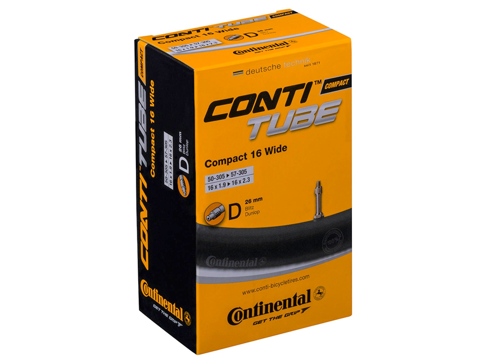 Continental Compact 16 x 1,90-2,25 Dunlop Sykkelslange by Sykkelkomponenter