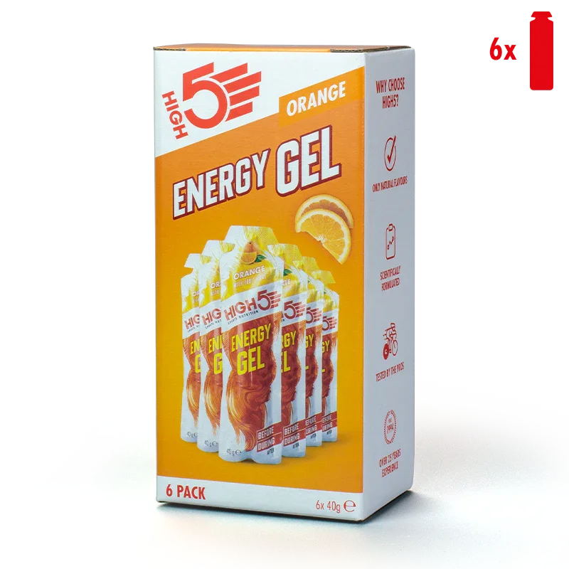 High5 Energygel Appelsin Energigel 6 stk by Sykkelkomponenter