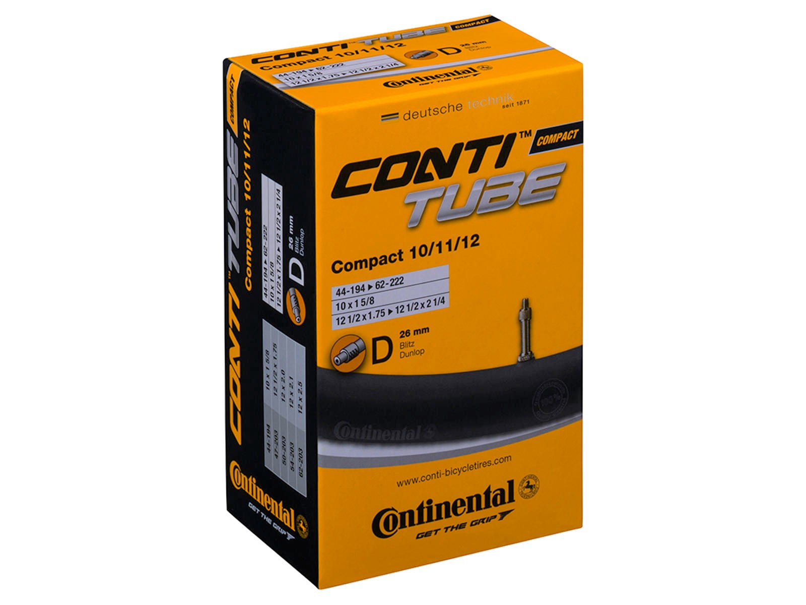 Continental Compact 10-12" x 1,70-2,40" Dunlop Slange by Sykkelkomponenter