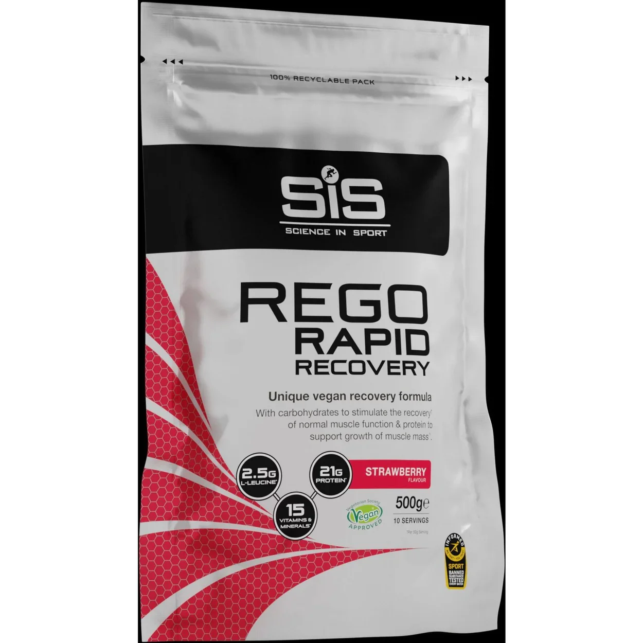 SIS Rego Rapid Recovery Jordbær 500 gram by Sykkelkomponenter