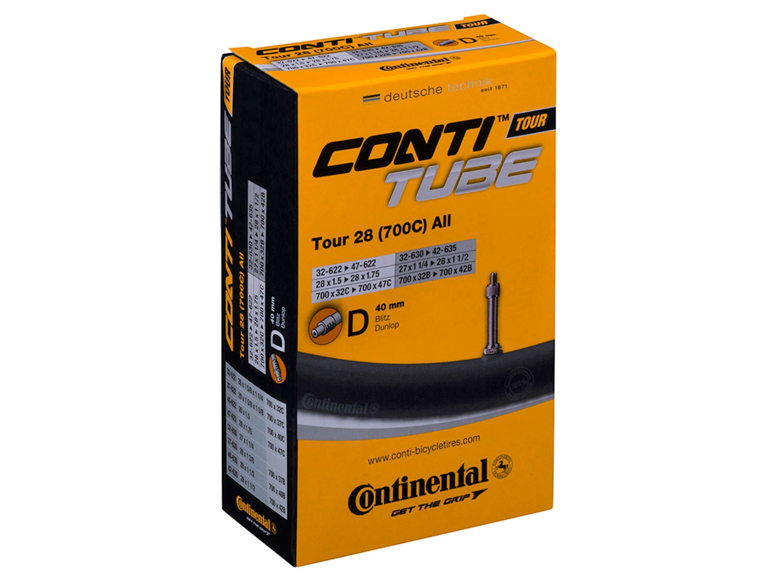 Continental Tour All 32/47-622/635mm Dunlop Slange by Sykkelkomponenter