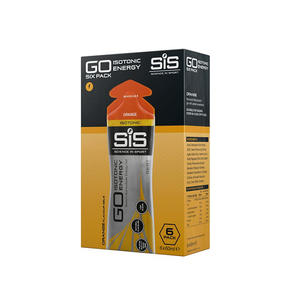 SIS GO Isotonic Appelsin Energigel 6 stk by Sykkelkomponenter