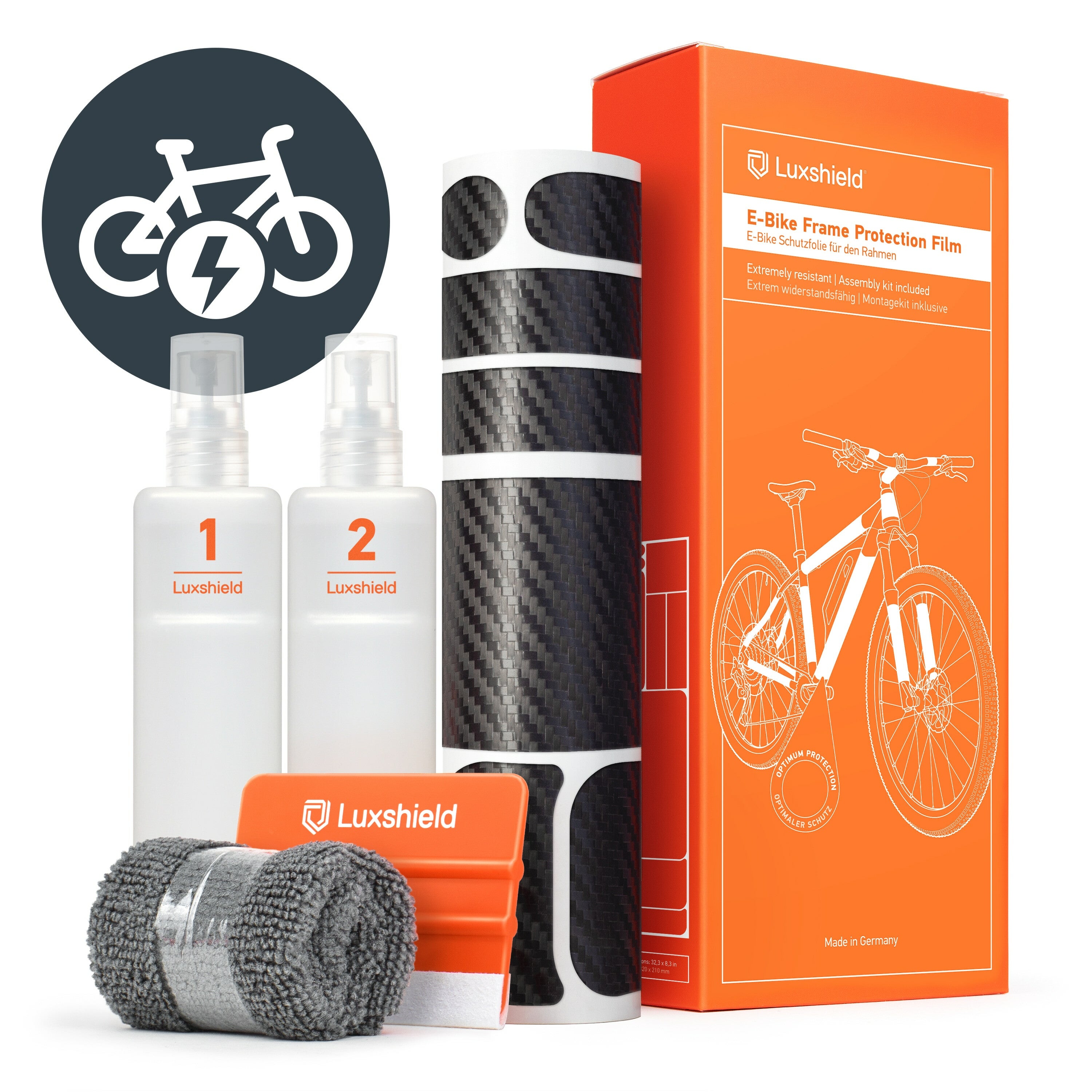 Luxshield Universal E-Bike Rammebeskytter Kit by Sykkelkomponenter