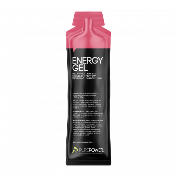 PurePower Koffein Bringebær Energigel by Sykkelkomponenter