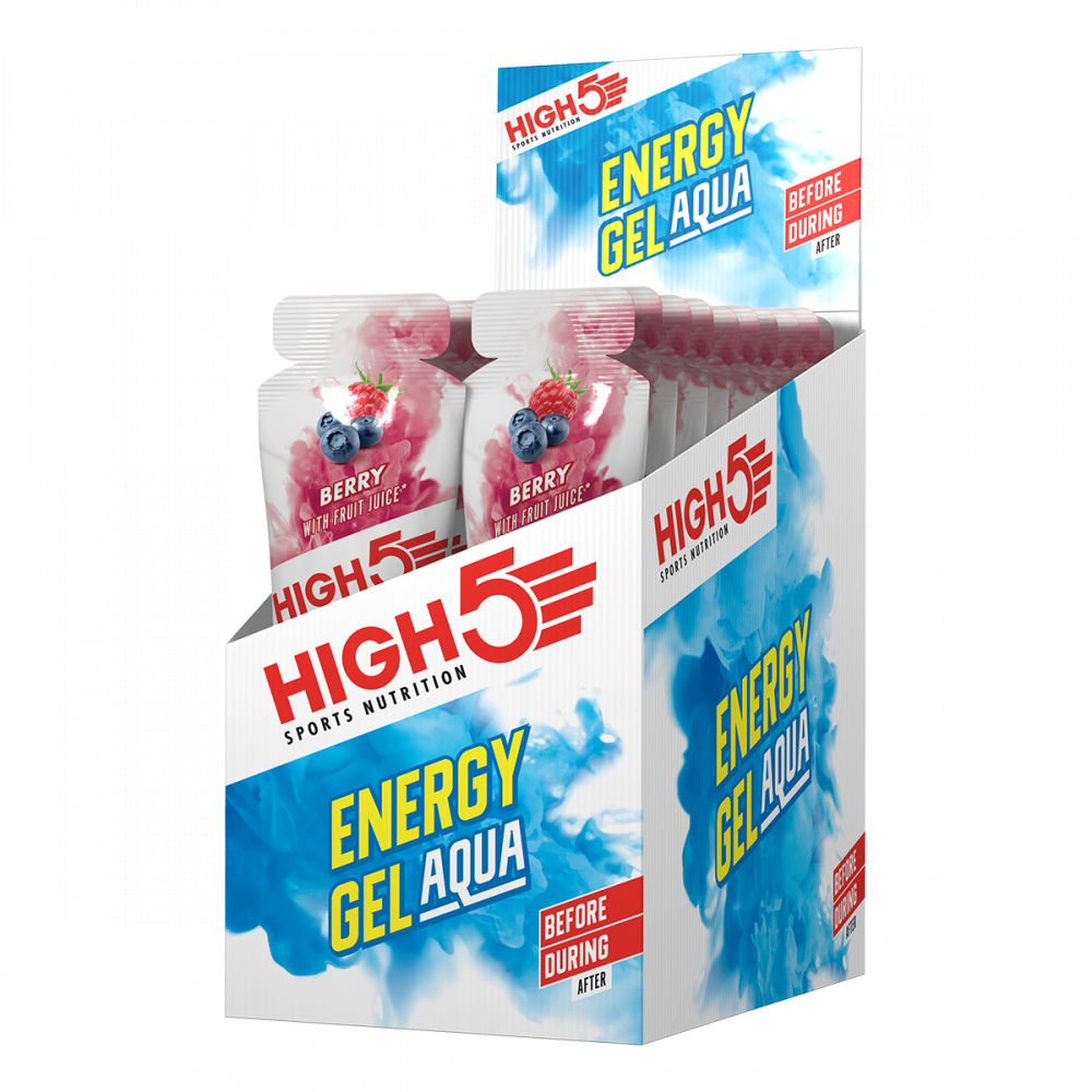High5 EnergyGel Aqua Bær Energigel 20 stk by Sykkelkomponenter