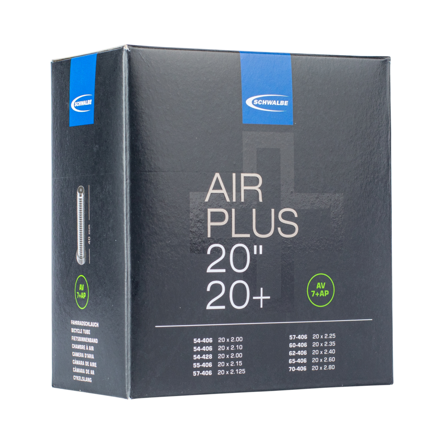 Schwalbe Air Plus AV 7+AP 20 x 2,10-2,80" Bilventil Slange by Sykkelkomponenter