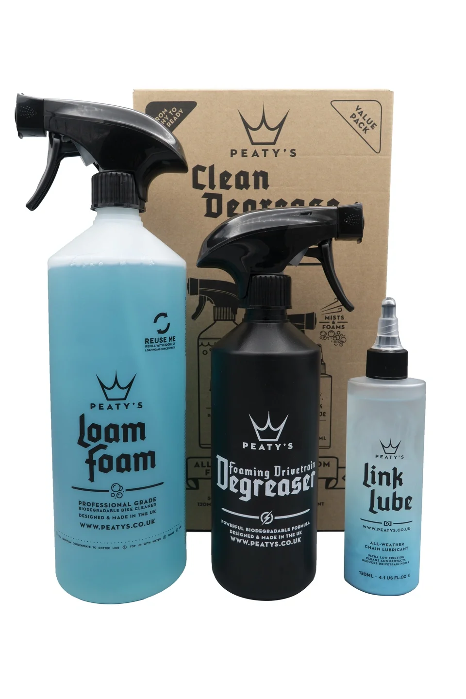 Peaty's Clean Degrease Lube Starter Pack by Sykkelkomponenter