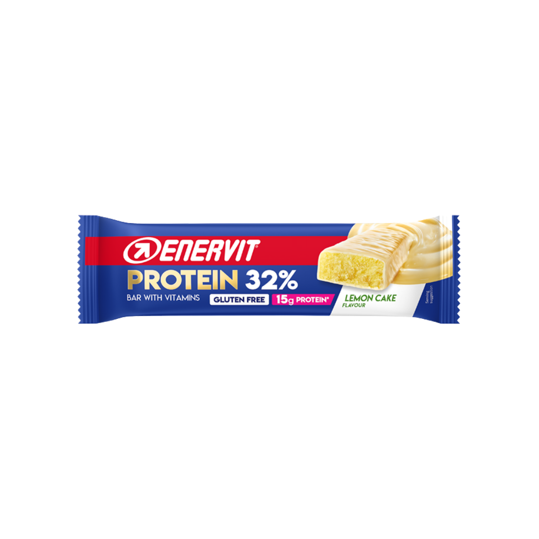 Enervit Protein 32% Lemon Cake Proteinbar by Sykkelkomponenter