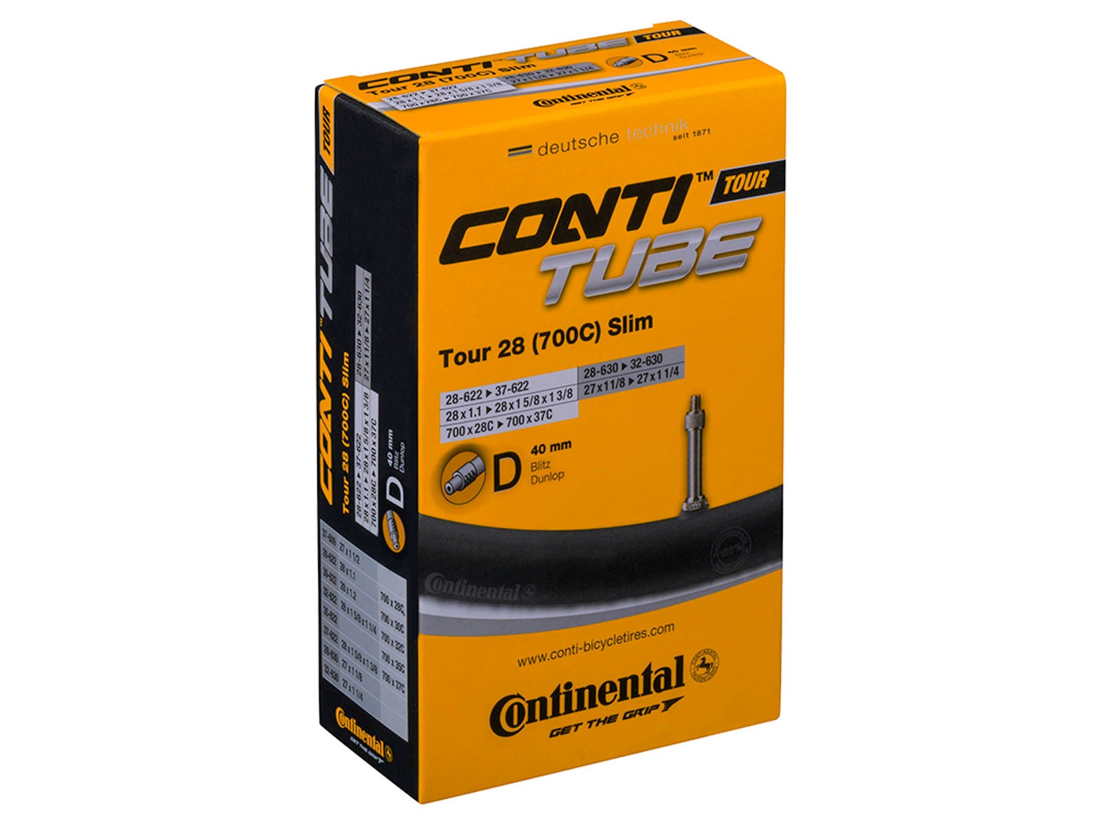 Continental Tour Slim 28/37-622mm Dunlop Slange by Sykkelkomponenter