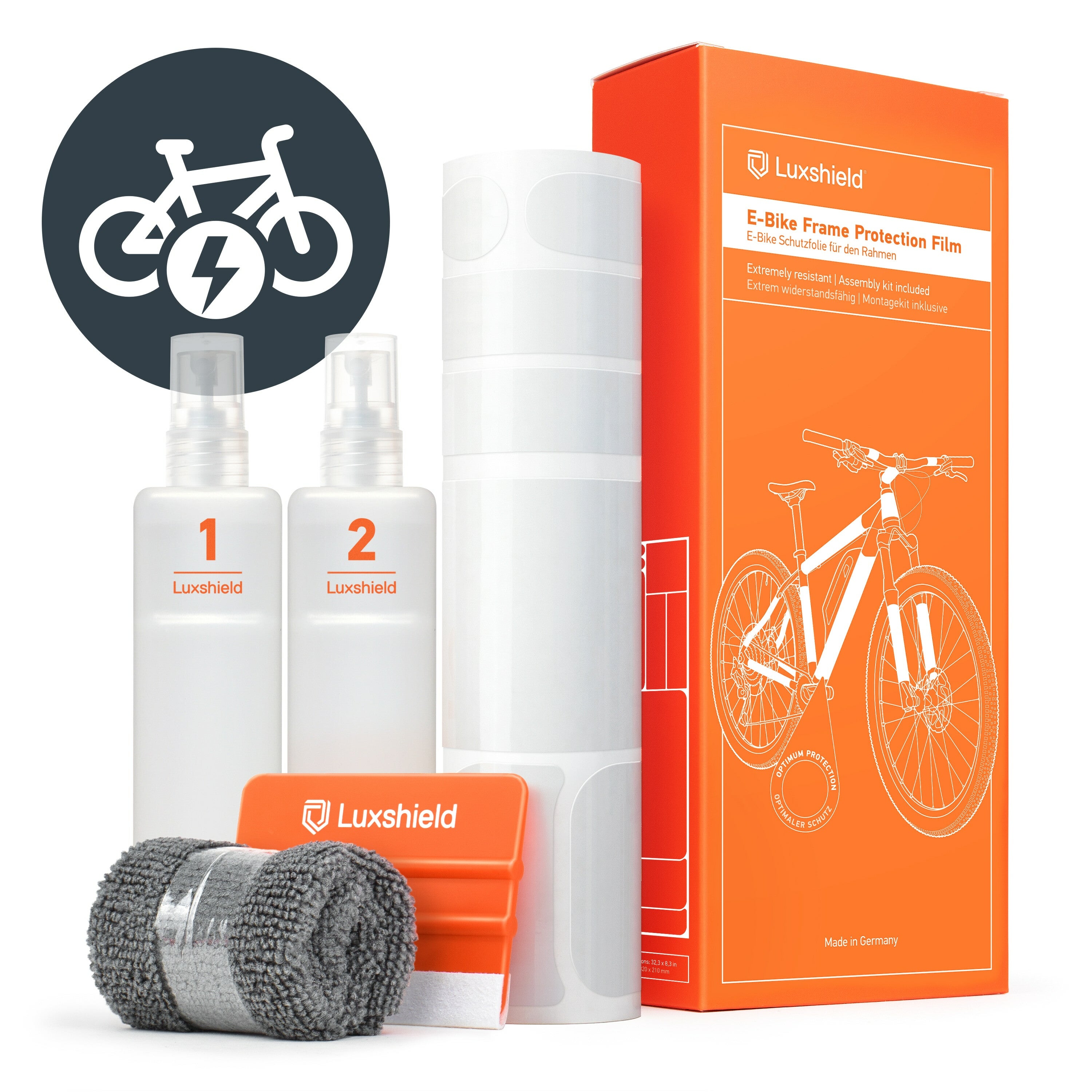Luxshield Universal E-Bike Rammebeskytter Kit by Sykkelkomponenter