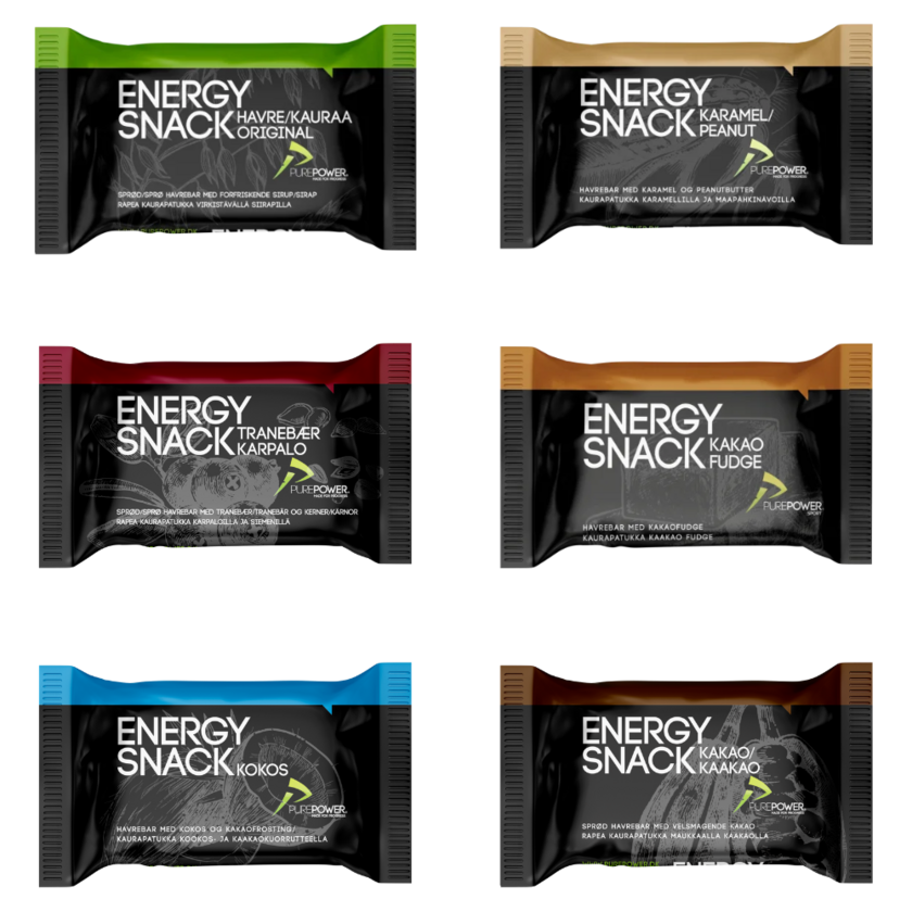 PurePower Variety 6-pack Energibarer