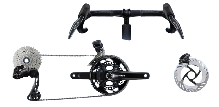 Shimano GRX RX825 Di2 2 x 12-delt Girgruppe by Sykkelkomponenter