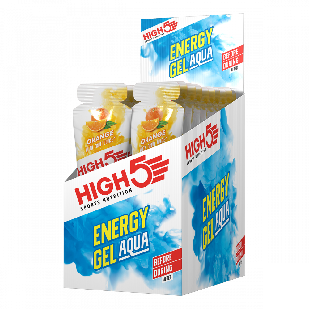 High5 EnergyGel Aqua Appelsin Energigel 20 stk by Sykkelkomponenter