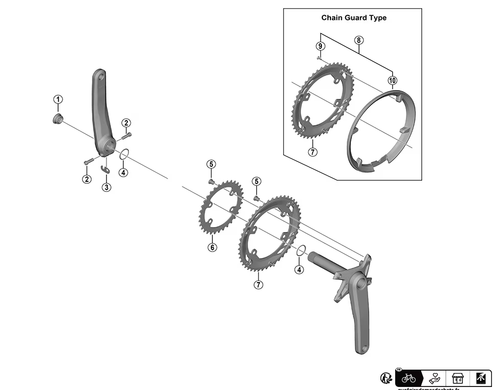 Shimano CUES FC-U6000-2 Kjedekasse by Sykkelkomponenter