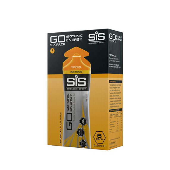 SIS GO Isotonic Tropisk Energigel 6 stk by Sykkelkomponenter